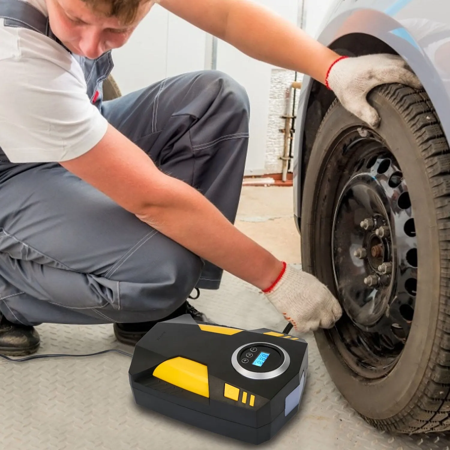 12V Digital Car Air Pump Compressor with LED Light 150 PSI