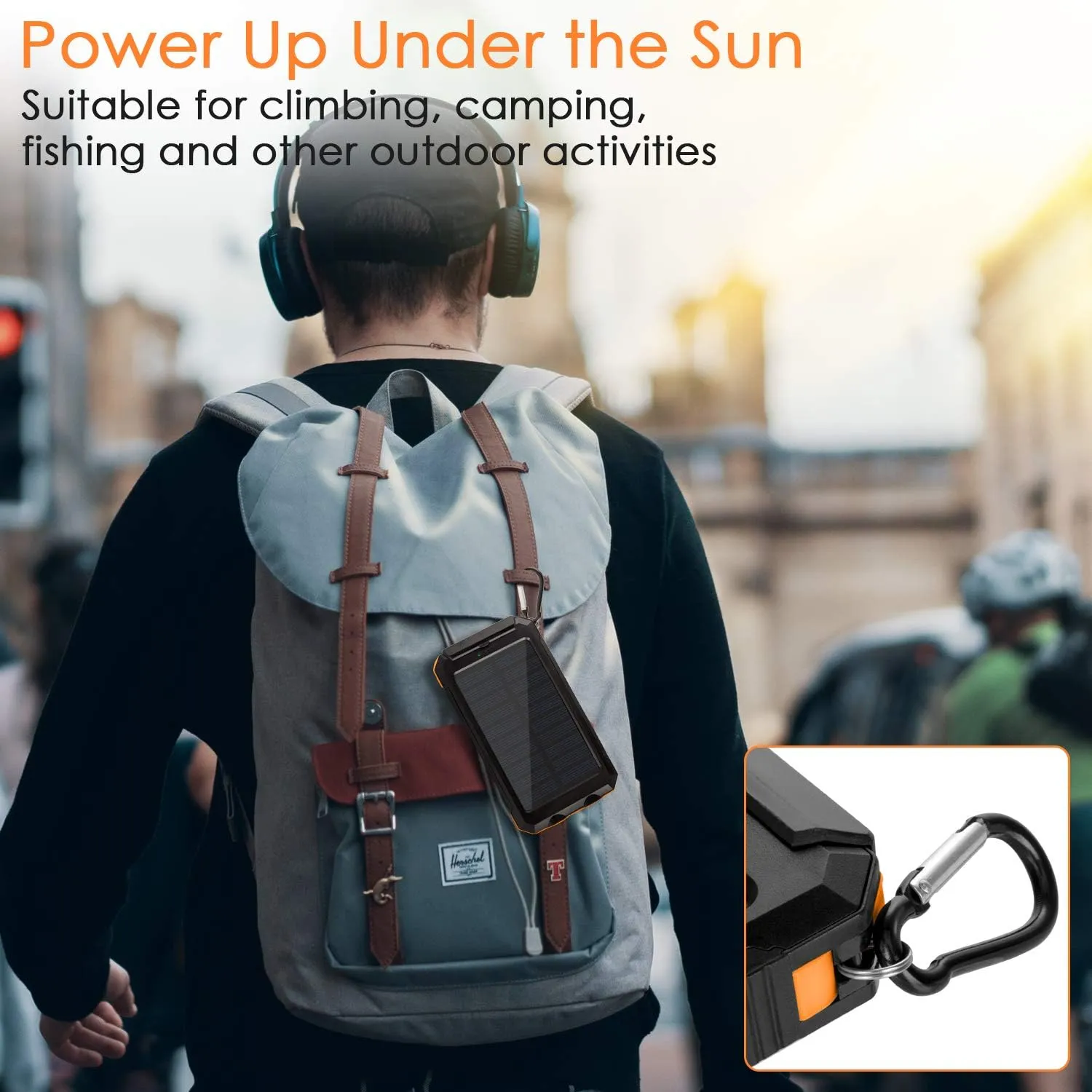 20000Mah Solar Powered Power Bank Flashlight With Compass Pa-14