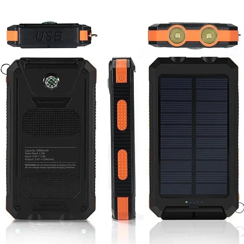 20000Mah Solar Powered Power Bank Flashlight With Compass Pa-14