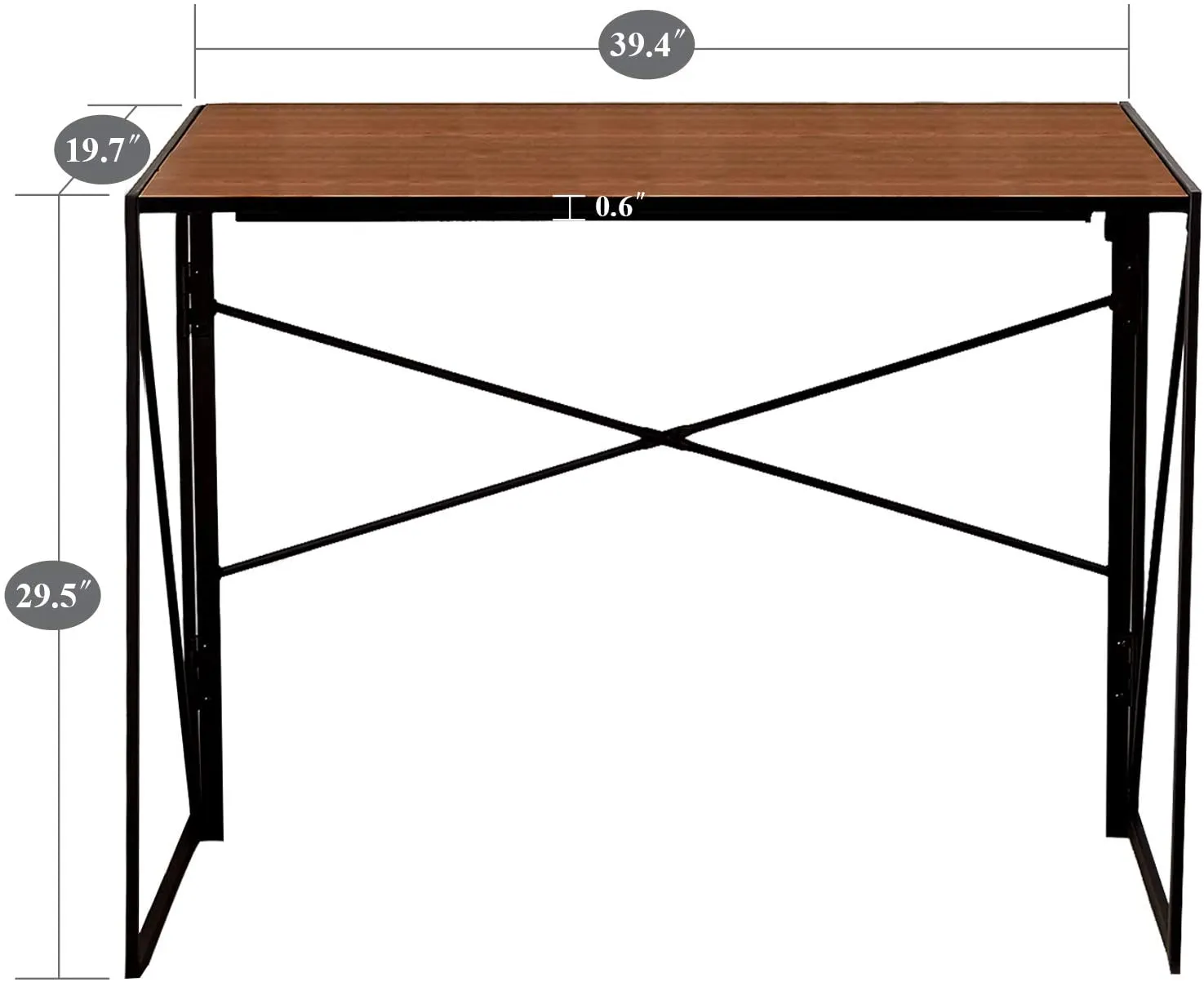 40'' Folding Desk No Assembly Required, Foldable Home Office Computer Table
