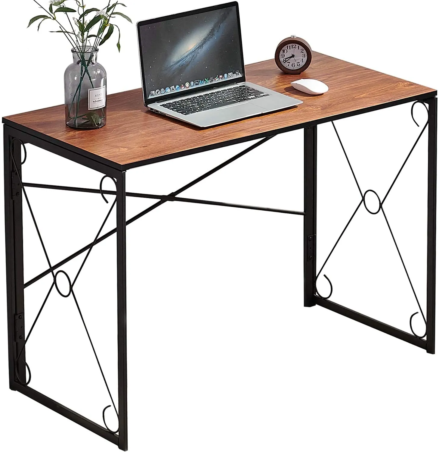 40'' Folding Desk No Assembly Required, Foldable Home Office Computer Table