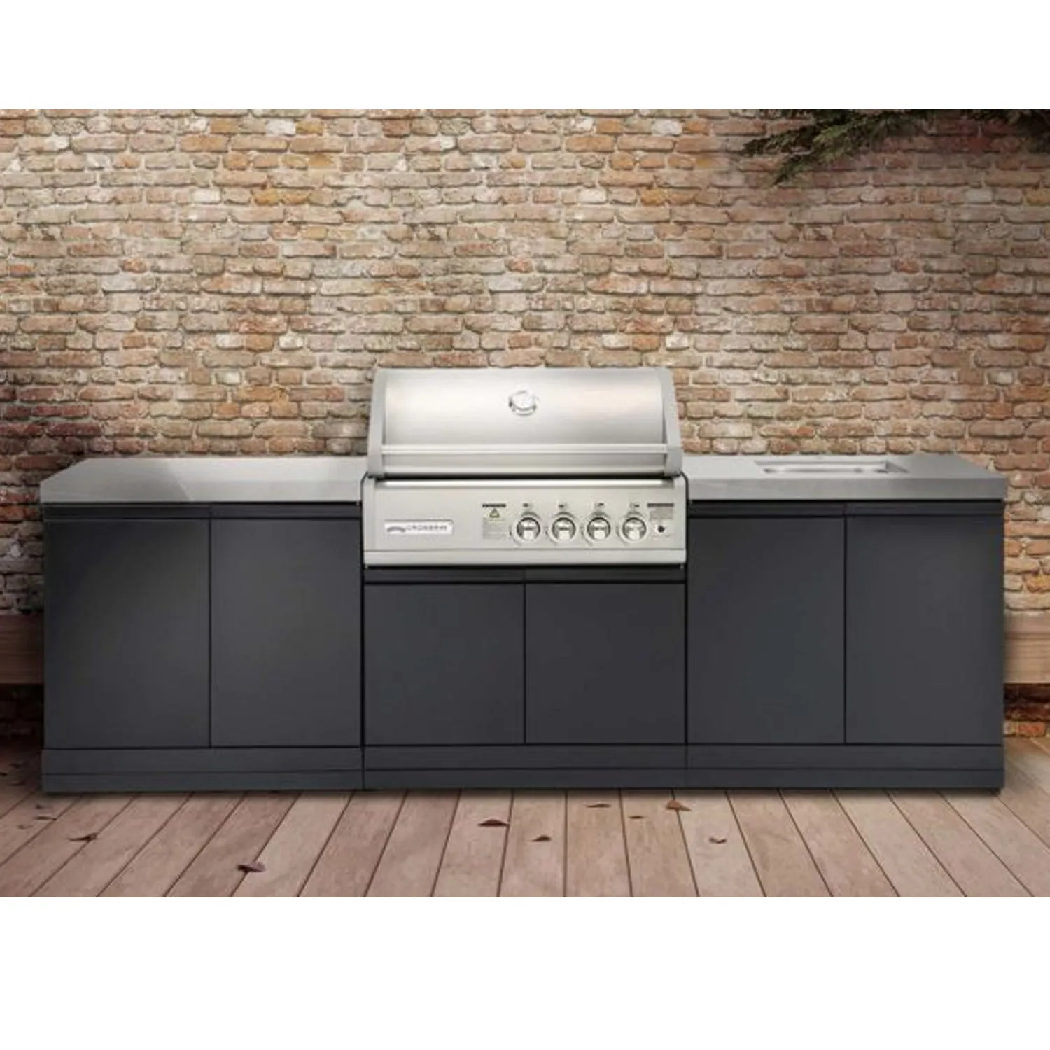 4B-S Series Outside Kitchen Double Side Cabinet, Benchtop with Sink