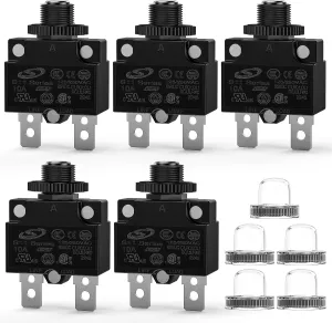 5Pcs 10Amp Terminals Circuit Breaker
