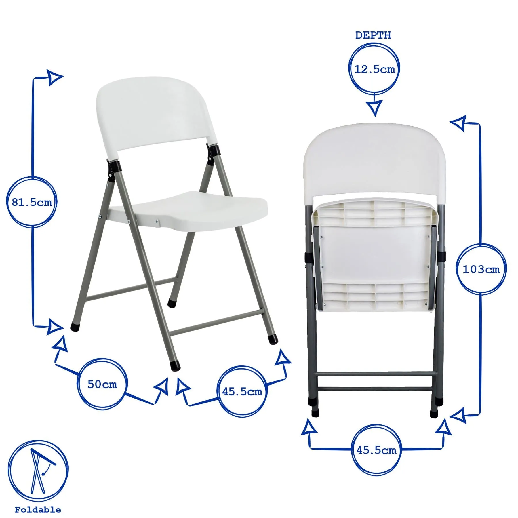 6 feet / Folding Table & Chair Set - 180cm - By Harbour Housewares