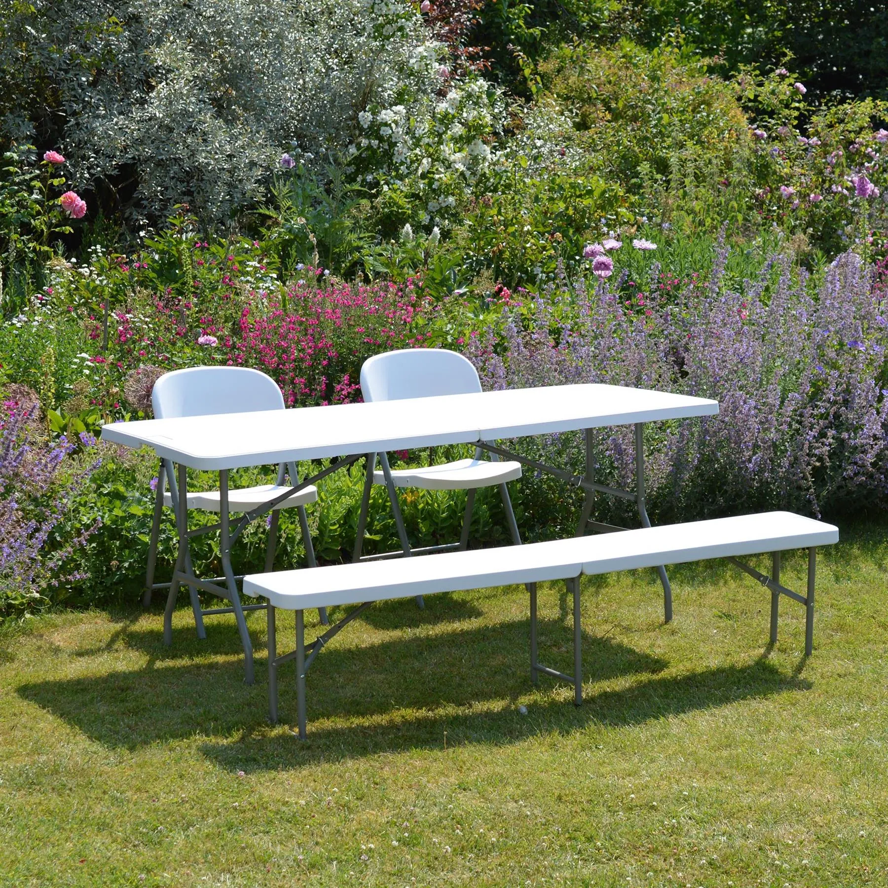 6 feet / Folding Table & Chair Set - 180cm - By Harbour Housewares