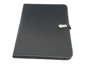 AMS-RM-366 - PU Leather portfolio with detachable USB Black