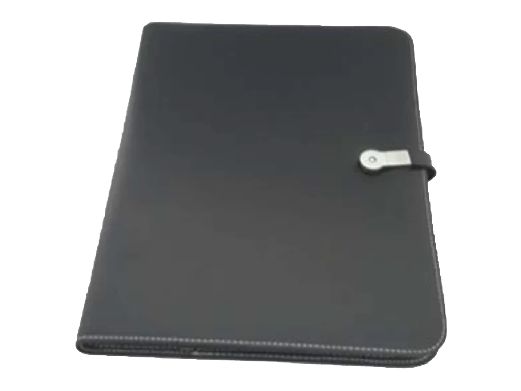 AMS-RM-366 - PU Leather portfolio with detachable USB Black