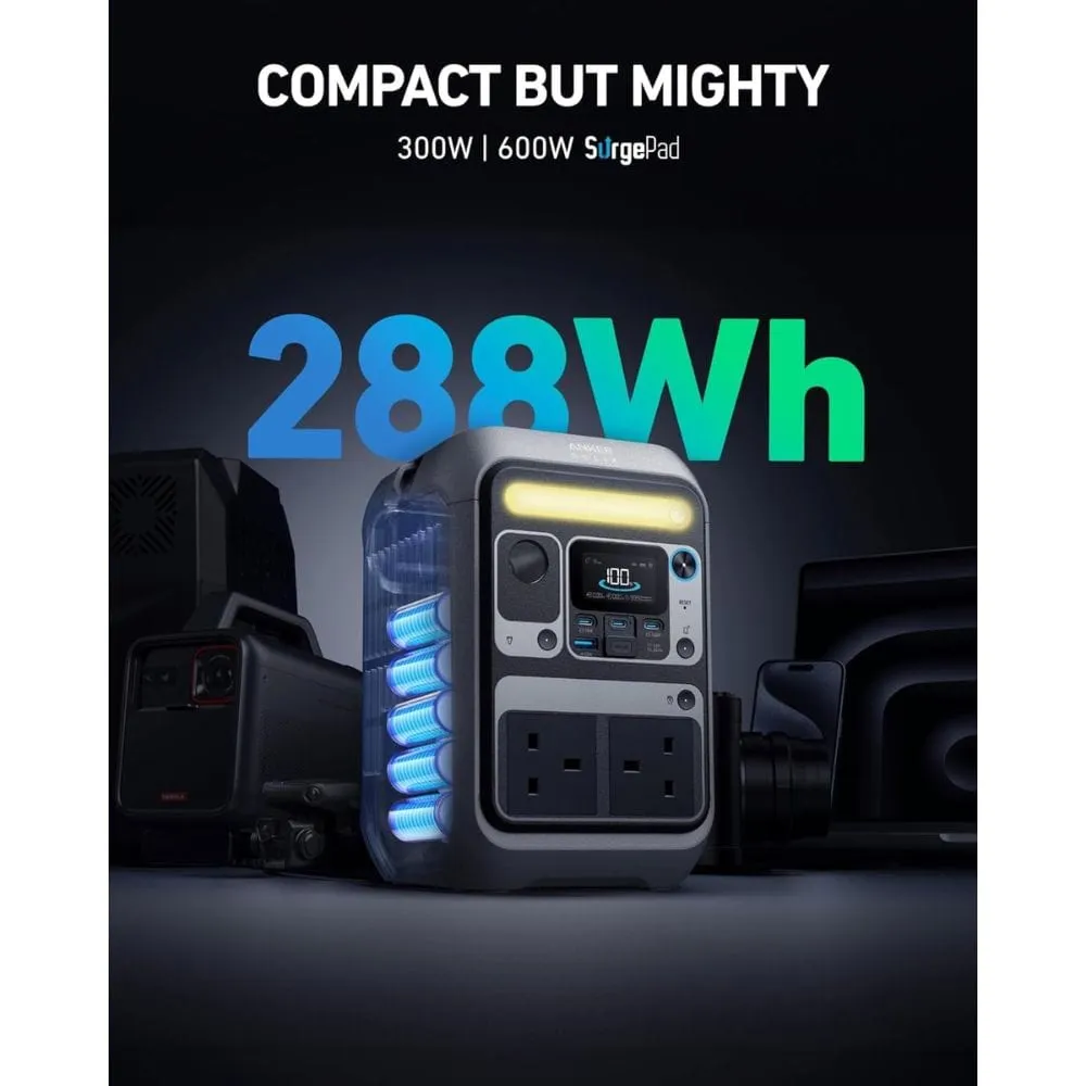 Anker SOLIX C300 Portable Power Station (300W, 90,000 mAh) - A1722