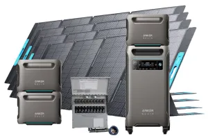 Anker SOLIX F3800   Expansion Battery*3   Transfer Switch Kit   PS400 Solar Panel 400W*4 (15360Wh in total)