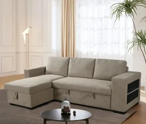 Anna Beige Reversible Sofa and Bed