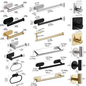 Bathroom Hardware Set with Wall Mount Organizer: Stylish Space-Saving Solution