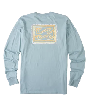 Billabong Crayon Wave L/S Tee-Washed Blue