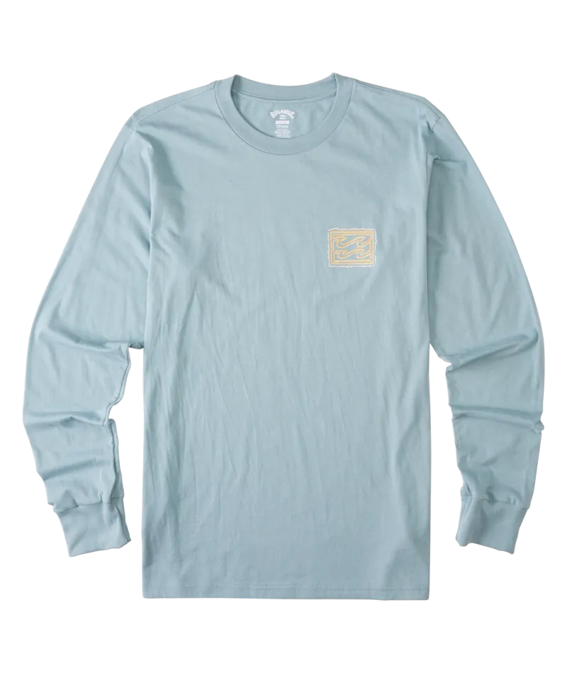 Billabong Crayon Wave L/S Tee-Washed Blue