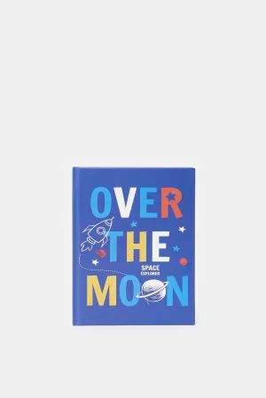 Blue A5 Space Man Print Hardcover Notebook