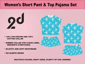 Blue Summer Pajamas, Comfy Chic PJs, Cozy Sleep Jammies, Cool PJs, Cute Jammies, Sleep in Comfort, Soft Loungewear, Summertime Slumber