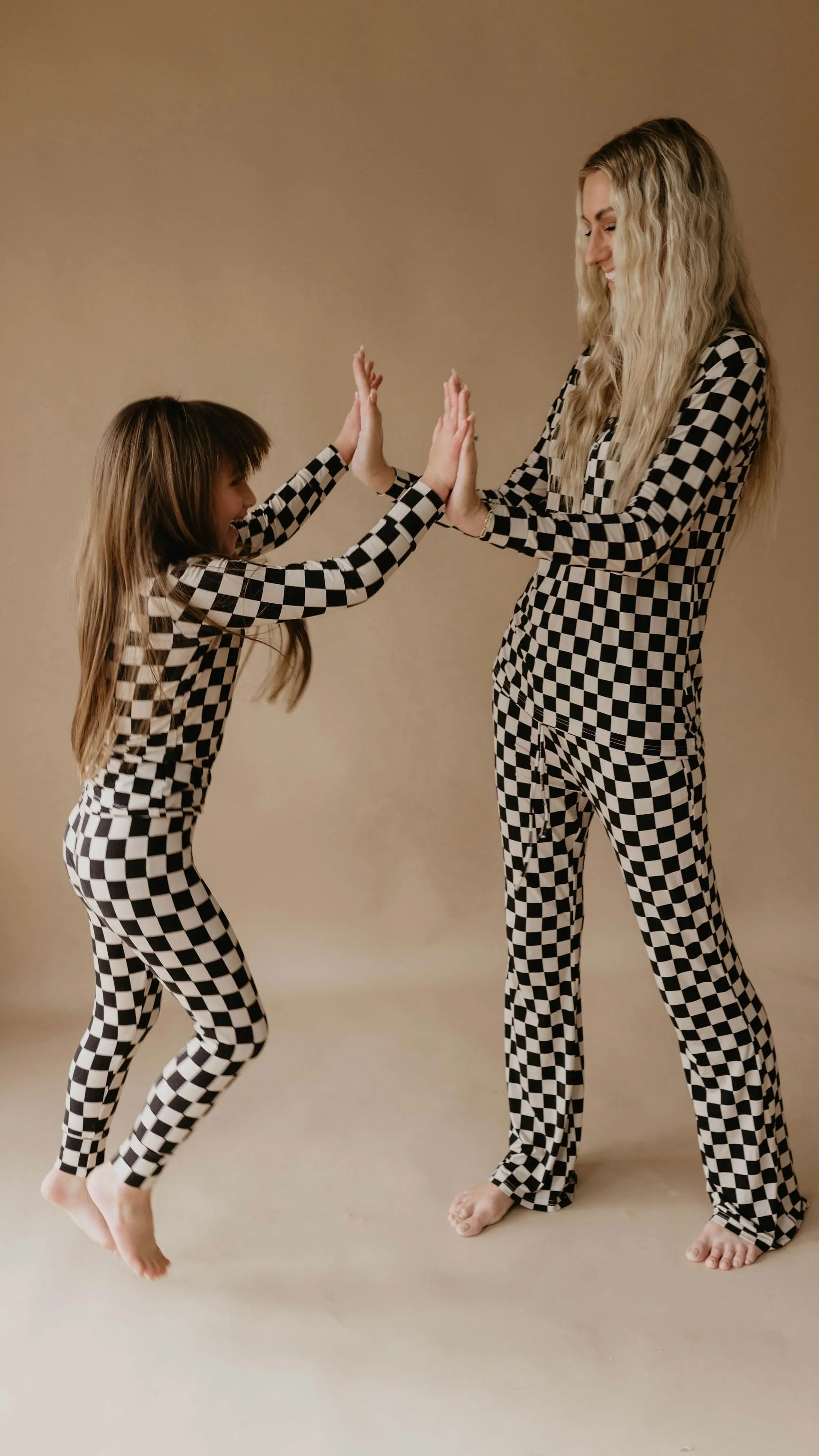 Children's  Bamboo Two Piece Pajamas | Black Checkered
