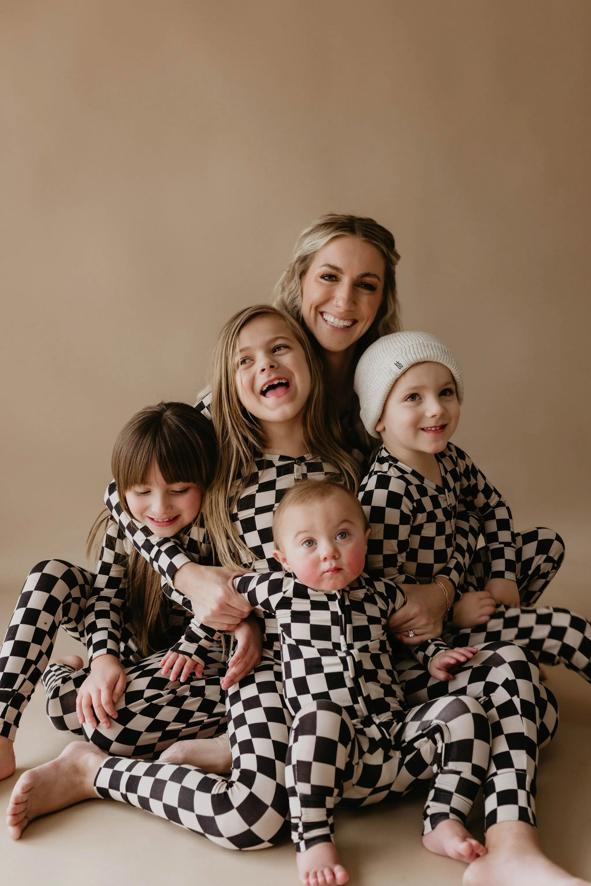Children's  Bamboo Two Piece Pajamas | Black Checkered