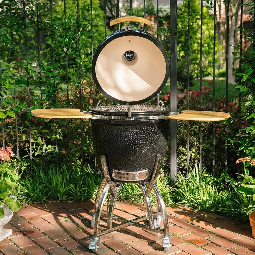 Coyote Asado Smoker with Stand & Side Shelves - C1CHCS-FS