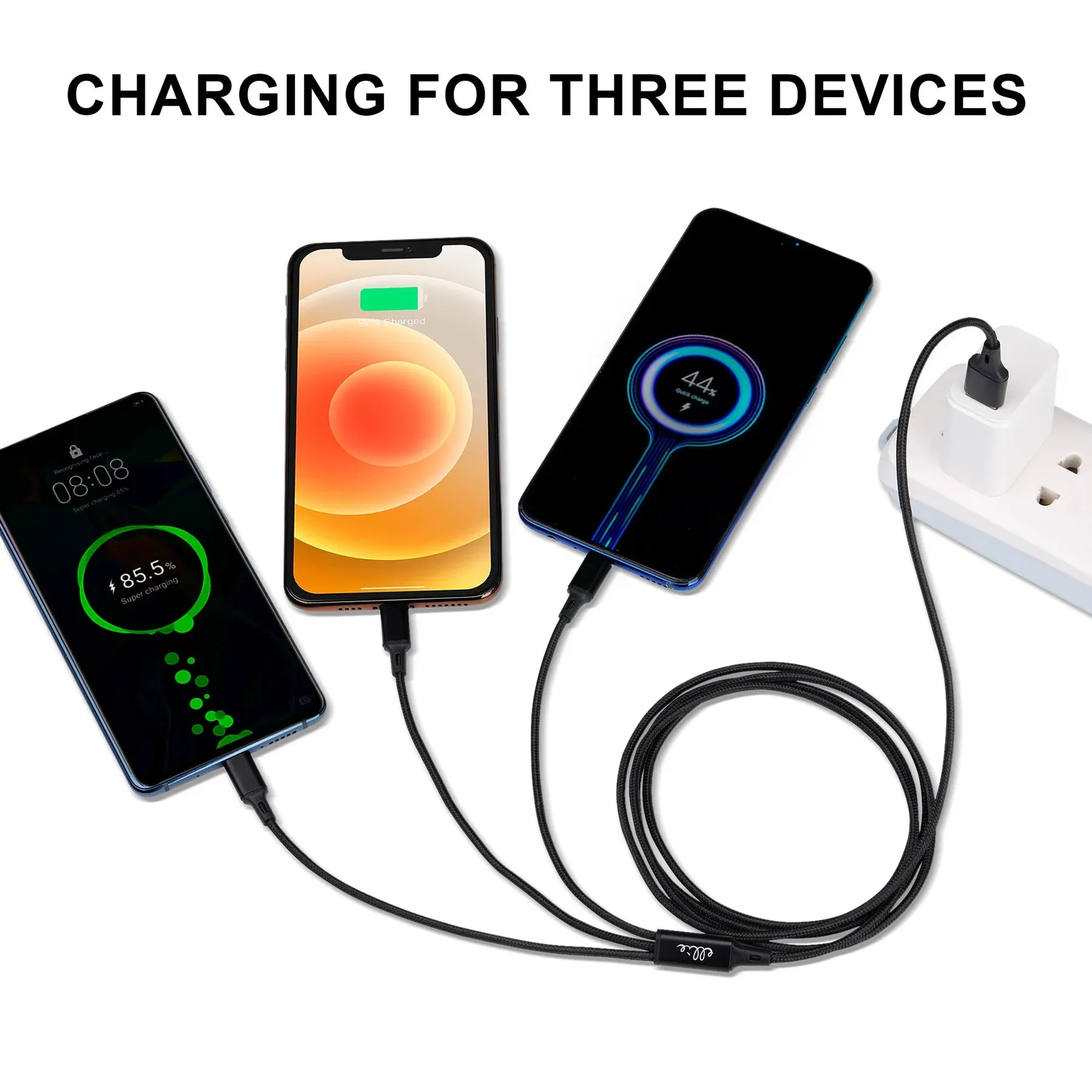 Ellie Rose 3-in-1 Charging Cable - Black