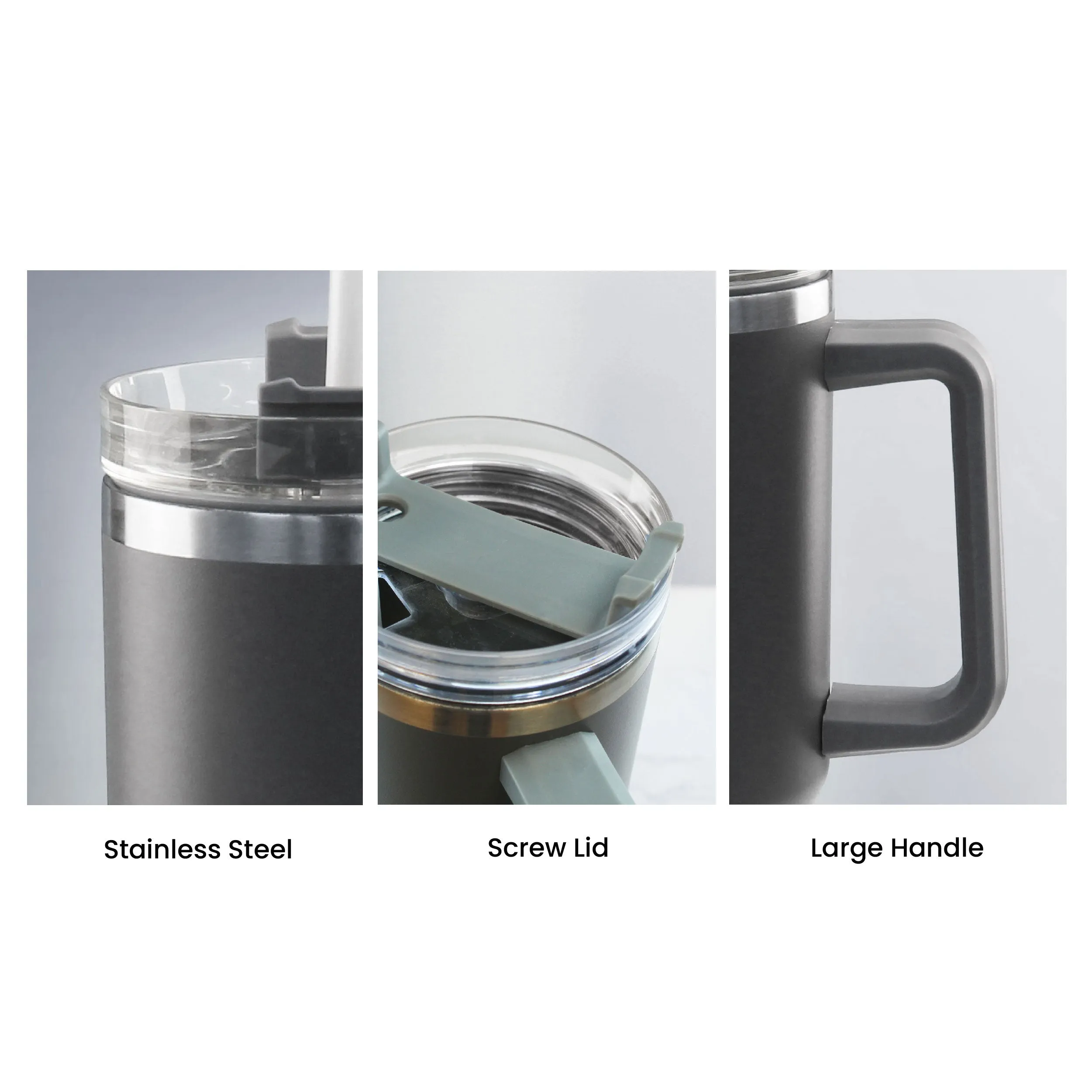 Engraved Extra Large Grey Travel Cup 40oz/1135ml, Any Message