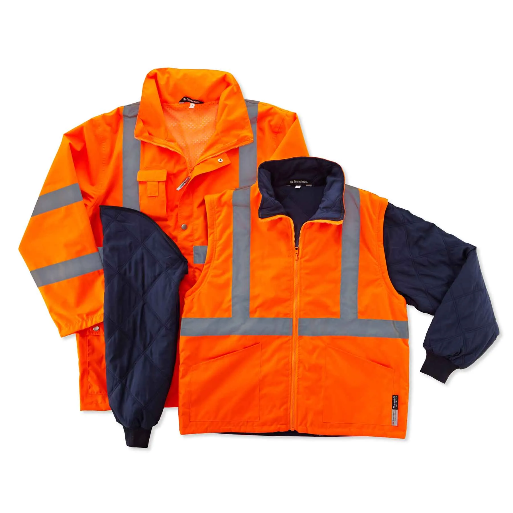 Ergodyne 24376 GloWear 8385 Type R Class 3 4-in-1 Jacket, 2XL, HV Orange