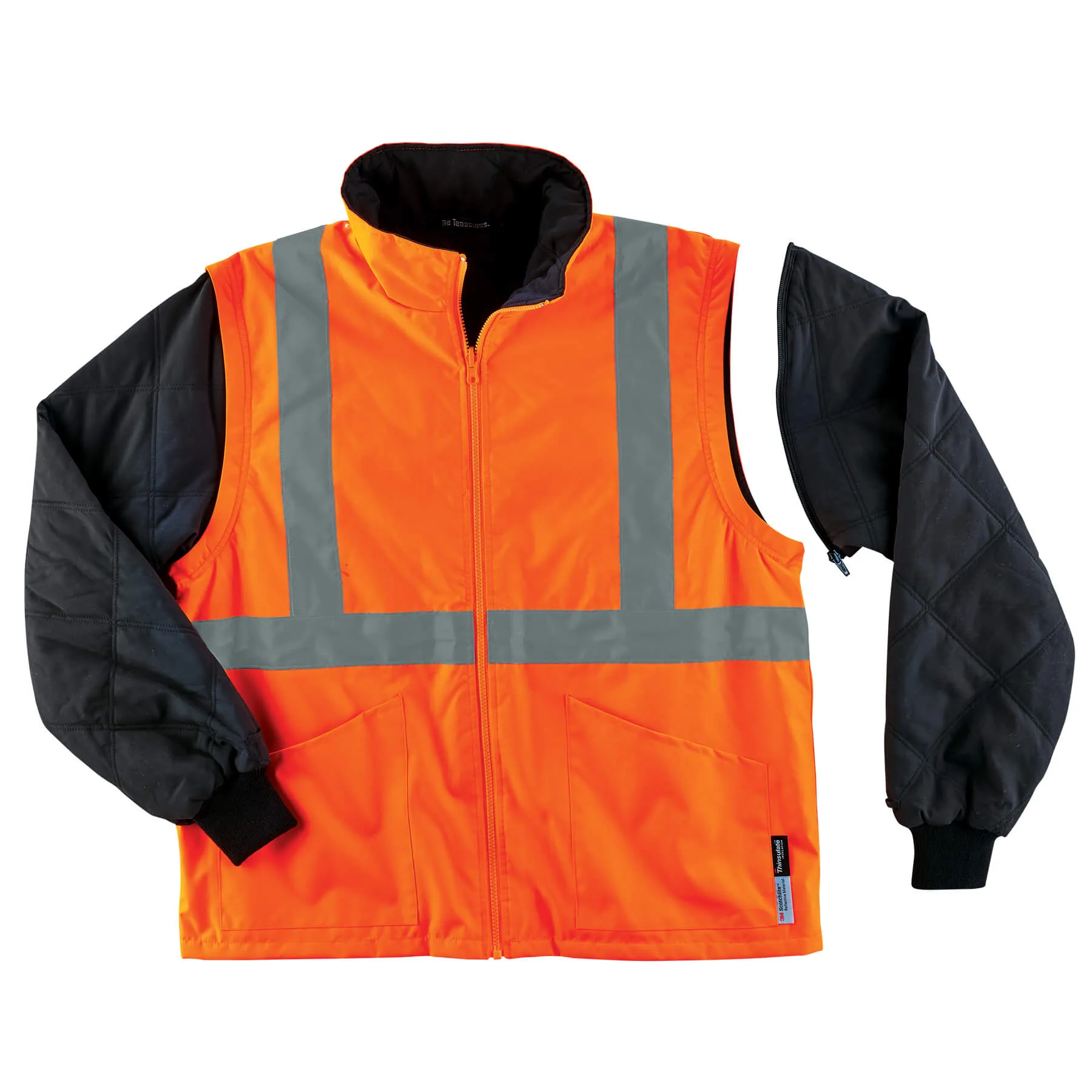 Ergodyne 24376 GloWear 8385 Type R Class 3 4-in-1 Jacket, 2XL, HV Orange