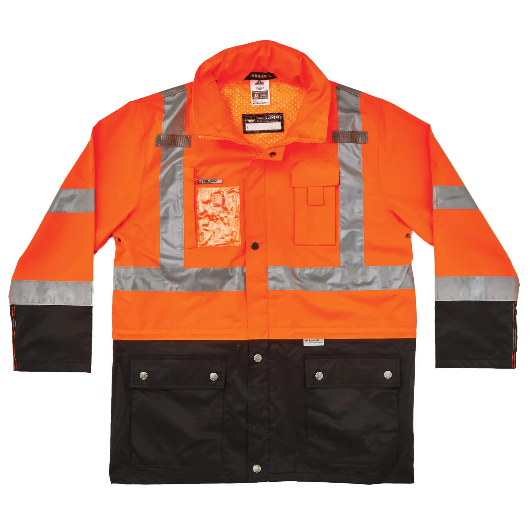 Ergodyne 25464 GloWear 8386 Type R Class 3 Outer Shell Jacket, Large, HV Orange