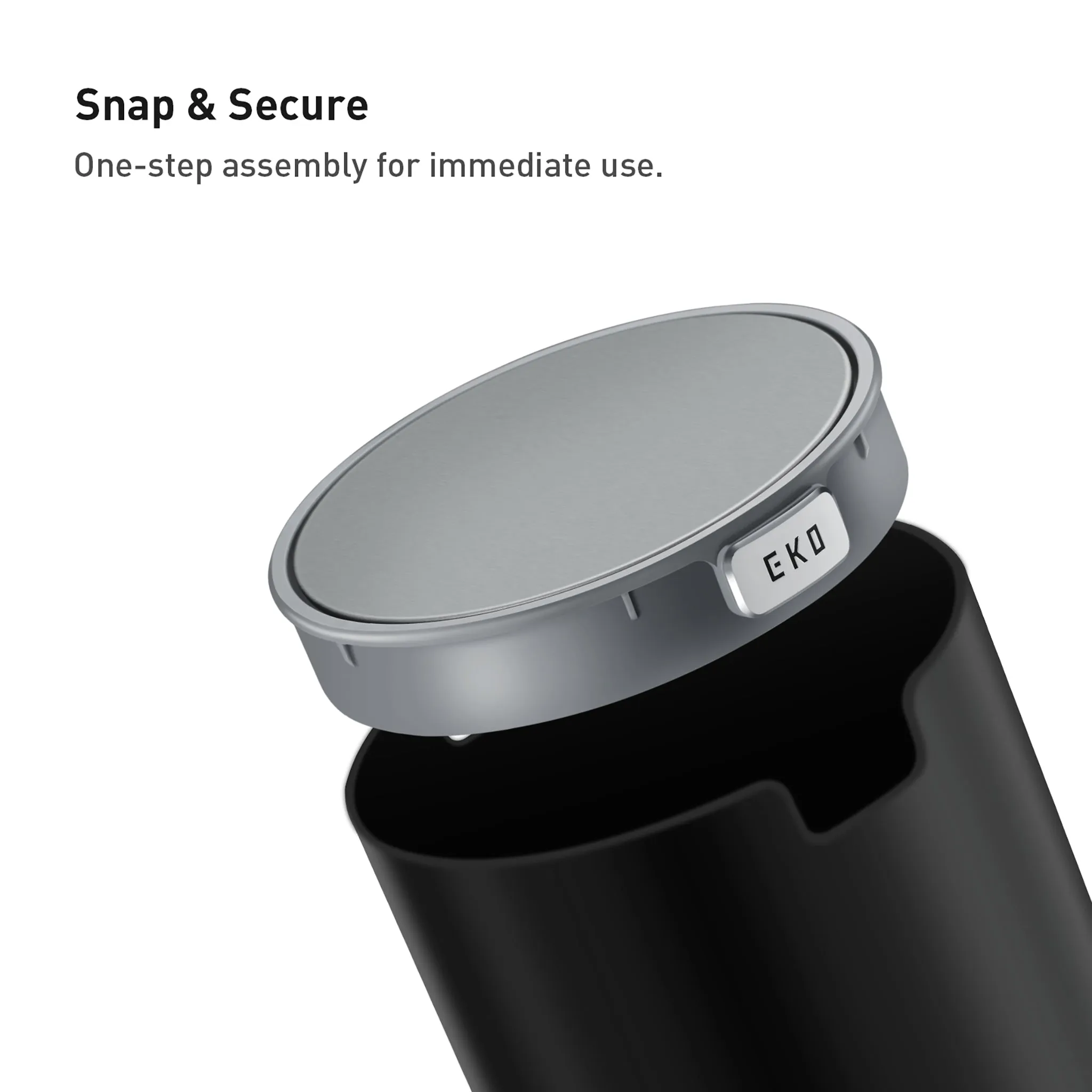 Fandy Table Bin with Swing-Top Lid - Black 1.5L / 0.4 Gal