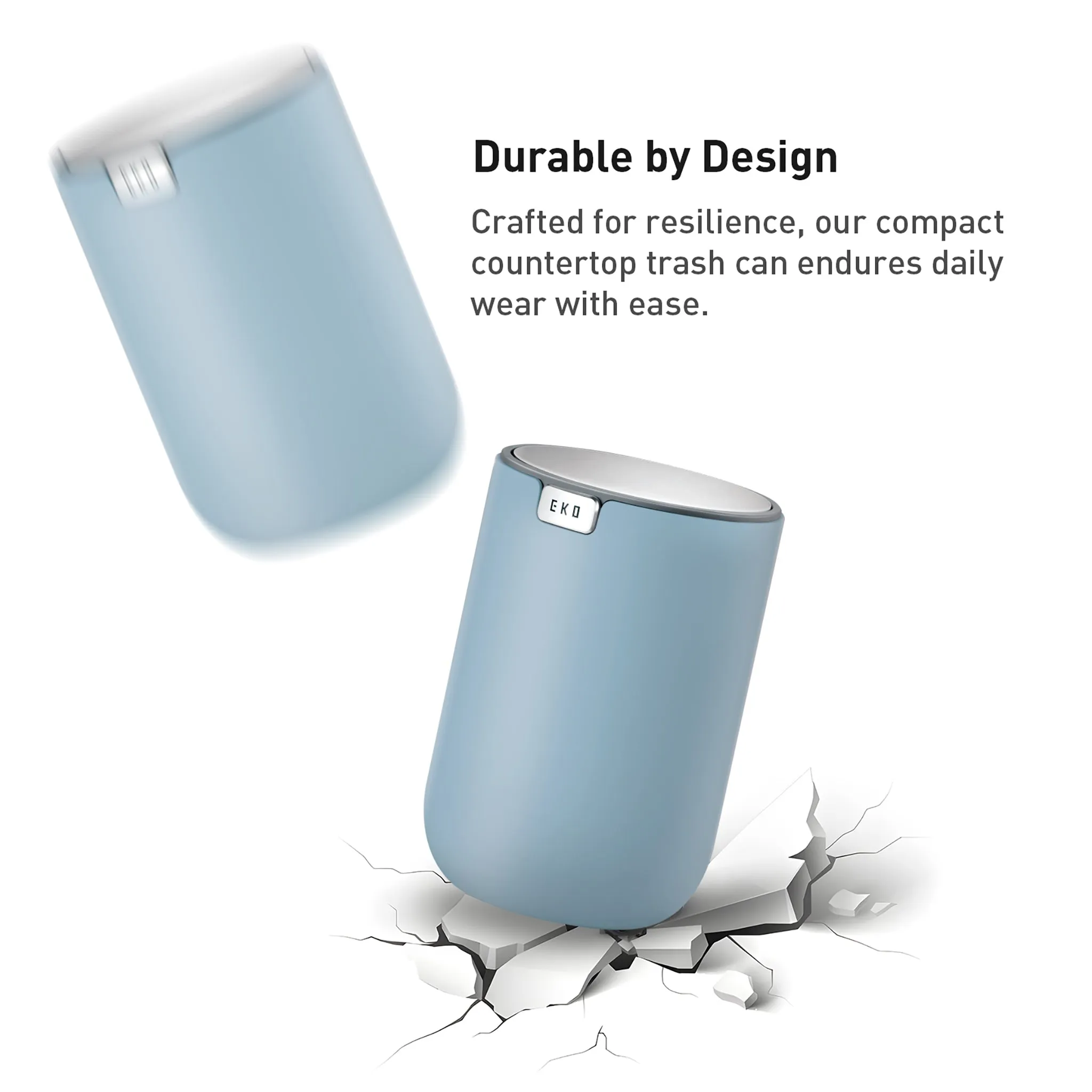 Fandy Table Bin with Swing-Top Lid - Blue 1.5L / 0.4 Gal