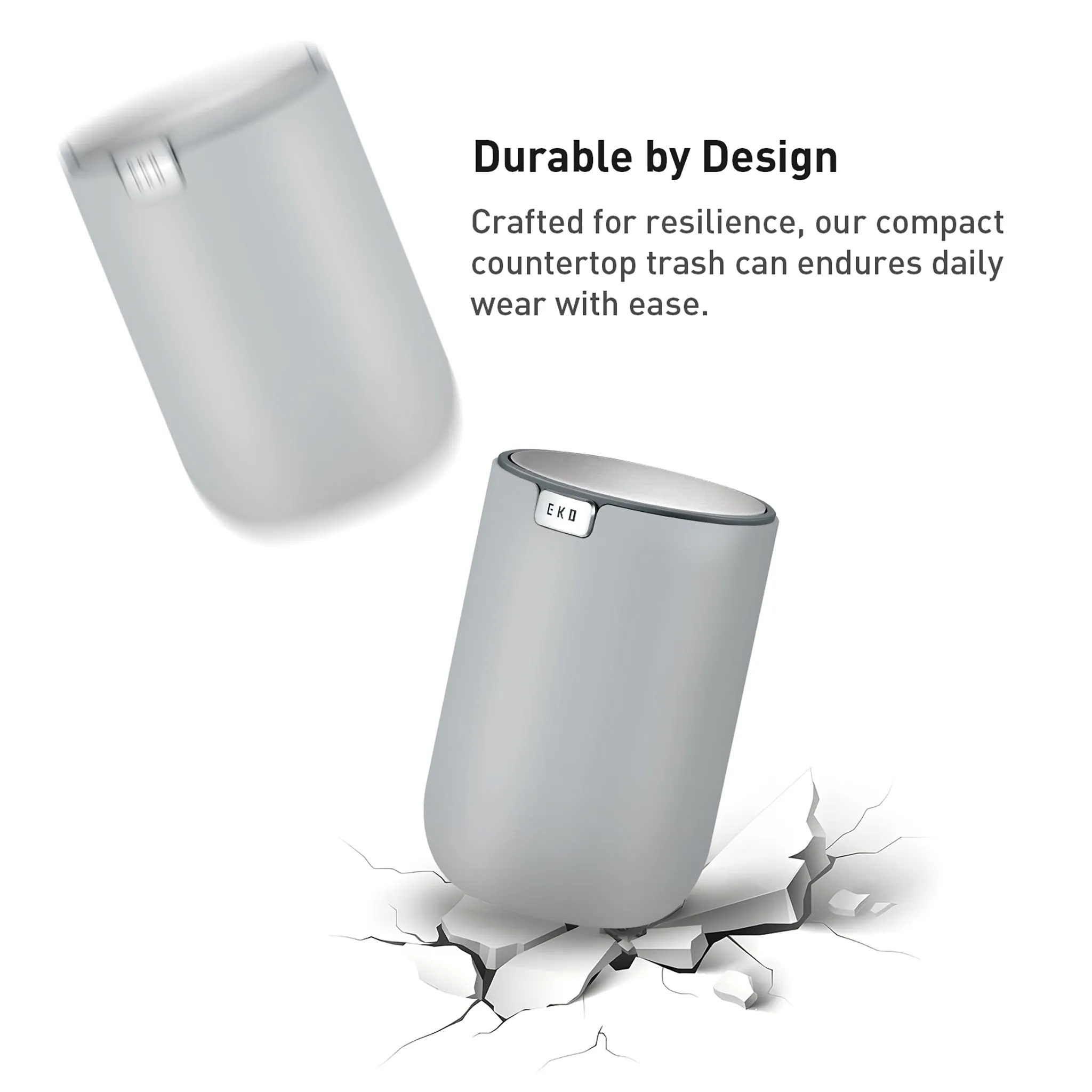 Fandy Table Bin with Swing-Top Lid - Gray 1.5L / 0.4 Gal