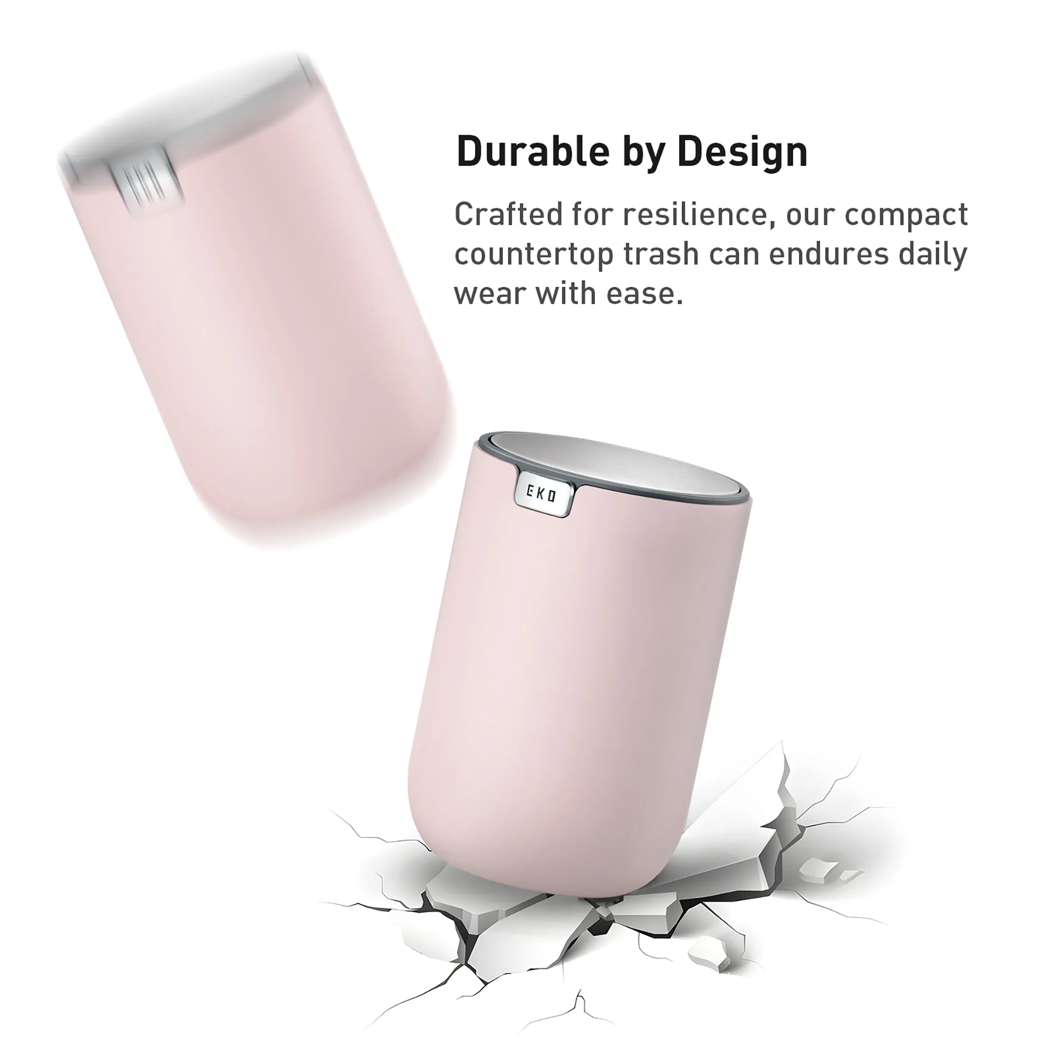 Fandy Table Bin with Swing-Top Lid - Pink 1.5L / 0.4 Gal