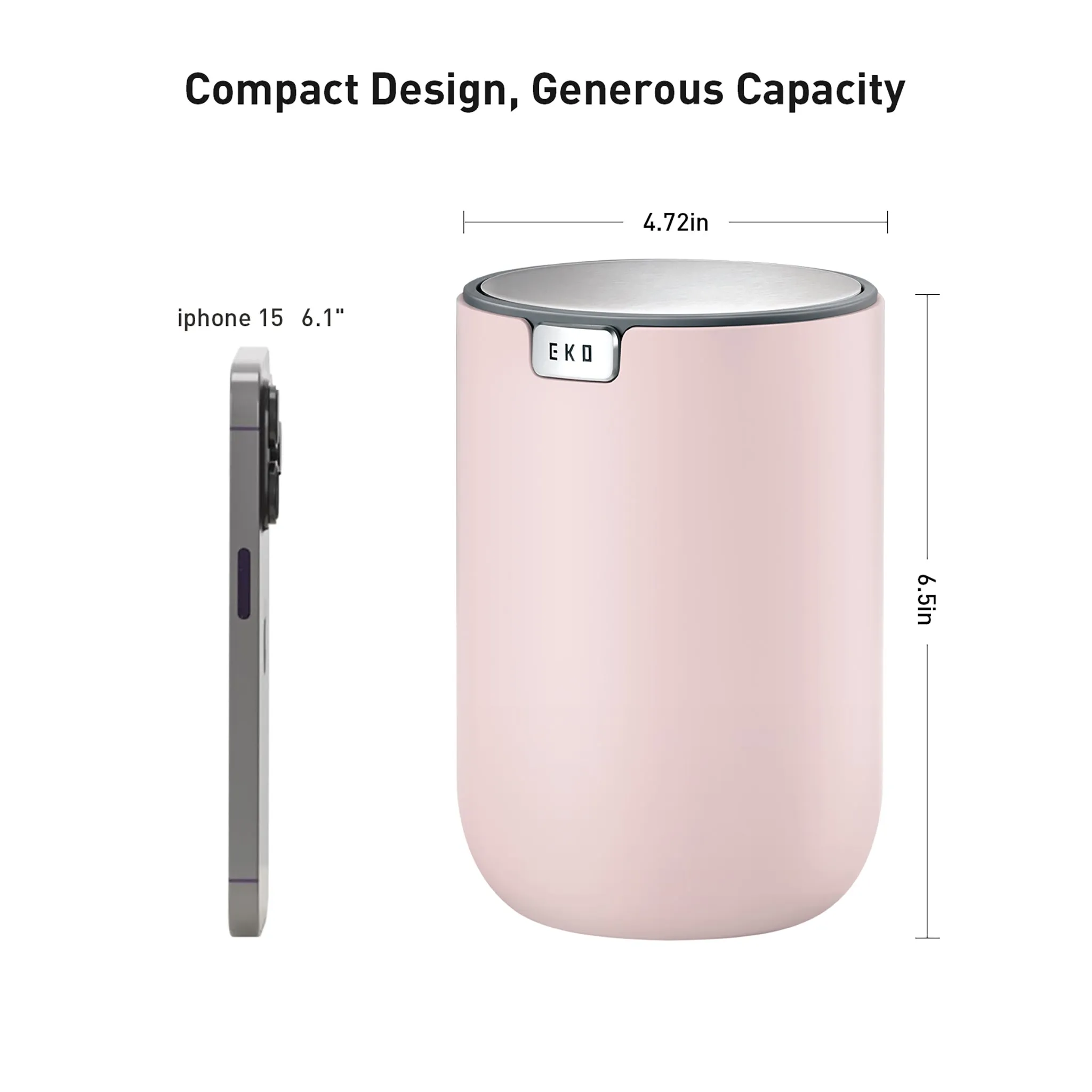 Fandy Table Bin with Swing-Top Lid - Pink 1.5L / 0.4 Gal