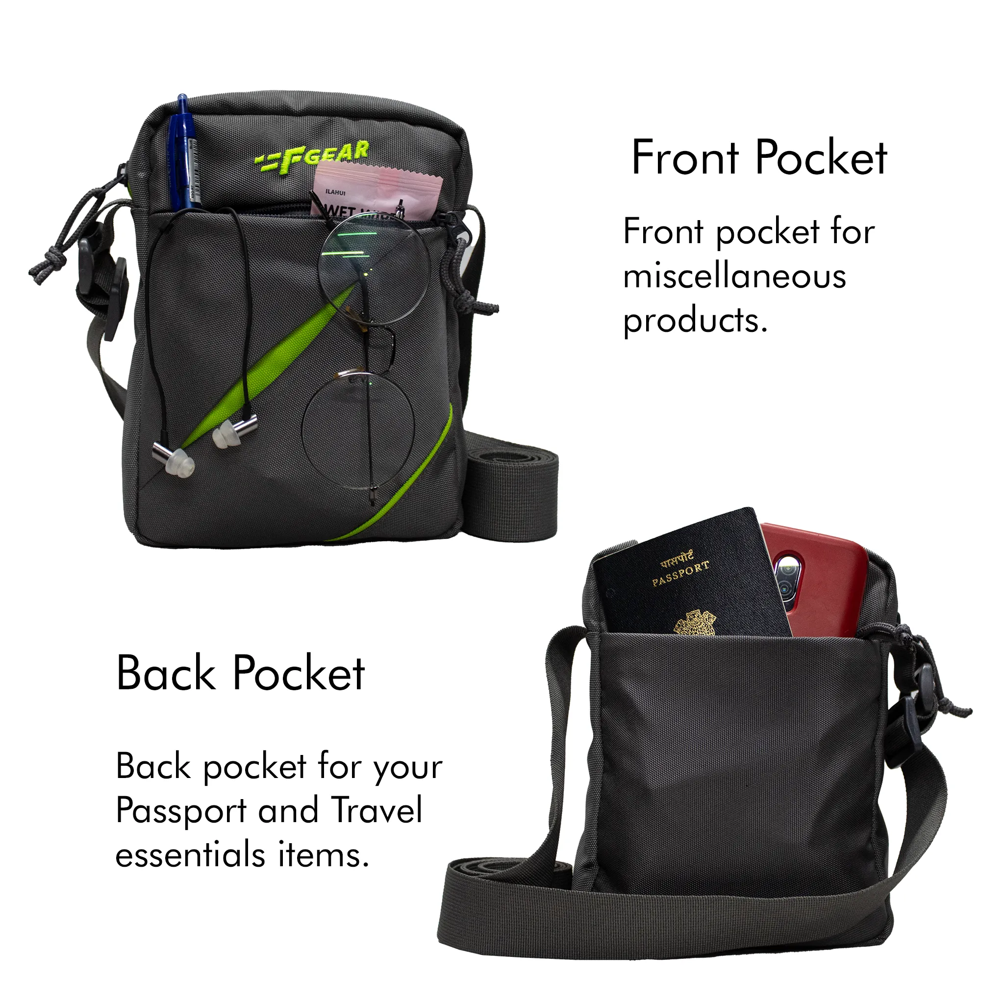 Fargo 2.6L Grey Sling Bag