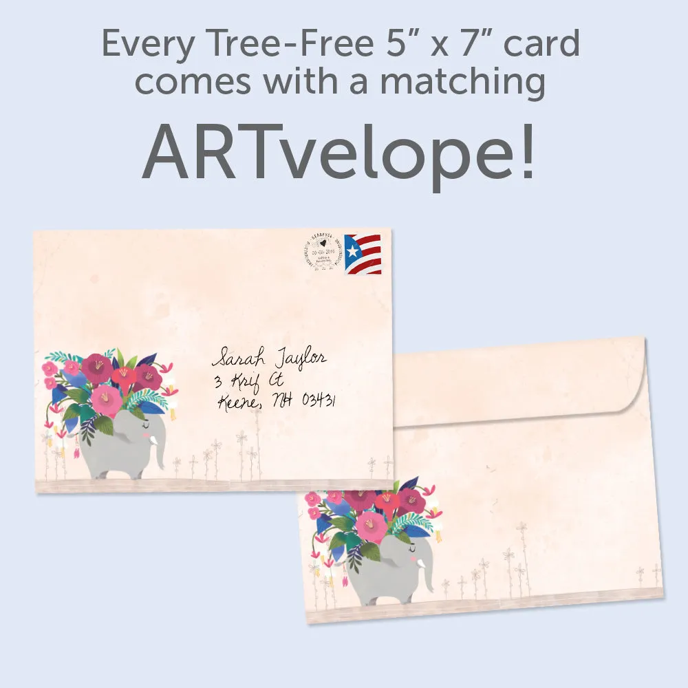 Floral Bouquet Elephant Encouragement Card