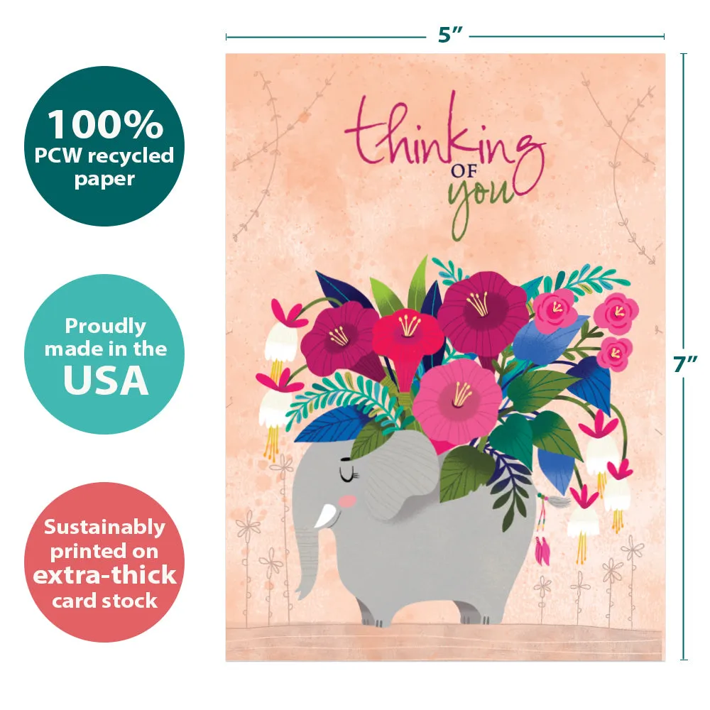 Floral Bouquet Elephant Encouragement Card
