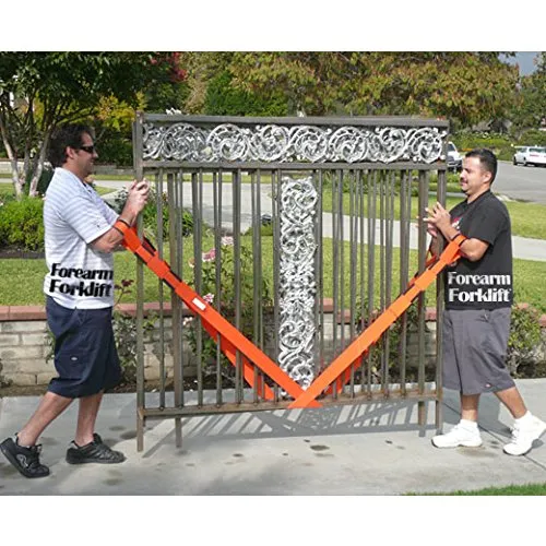 Forearm Forklift 2-Person Lifting and Moving Straps; Lift, Move and Carry Furniture, Appliances, Mattresses or Any Item up to 800 lbs. Safely and Easily Like a Pro, Orange