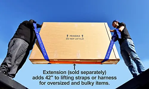 Forearm Forklift 2-Person Lifting and Moving Straps; Lift, Move and Carry Furniture, Appliances, Mattresses or Any Item up to 800 lbs. Safely and Easily Like a Pro, Orange