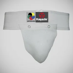Hayashi WKF Approved Kids Groin Guard White