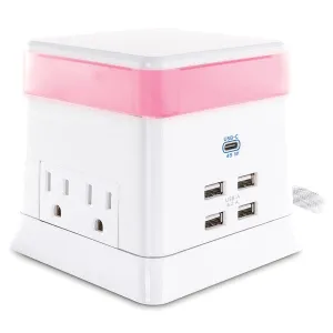 Home Office Series PS406UC Charge and Glow Power Station with Surge Protection