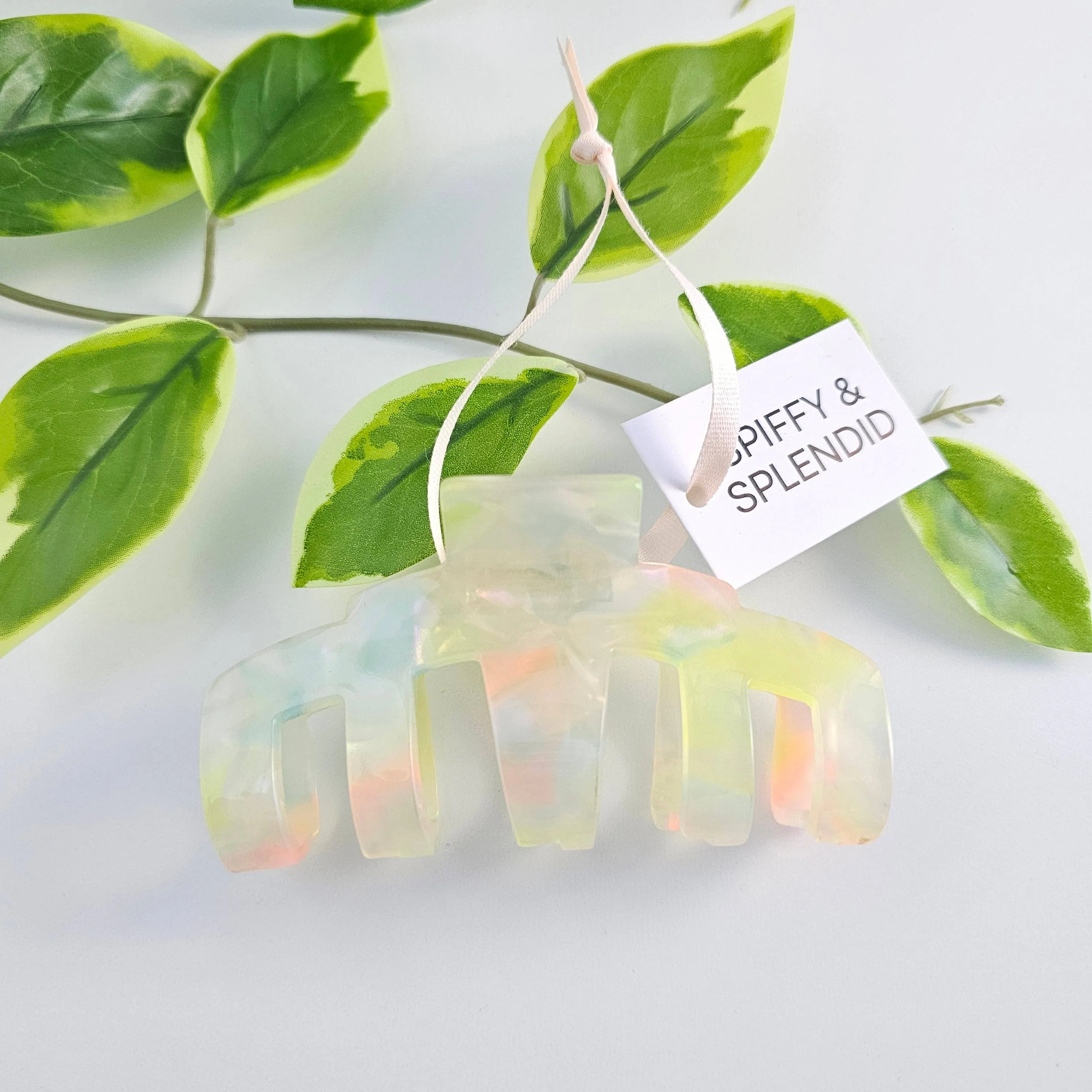 Iridescent Neon Hair Claw Clip