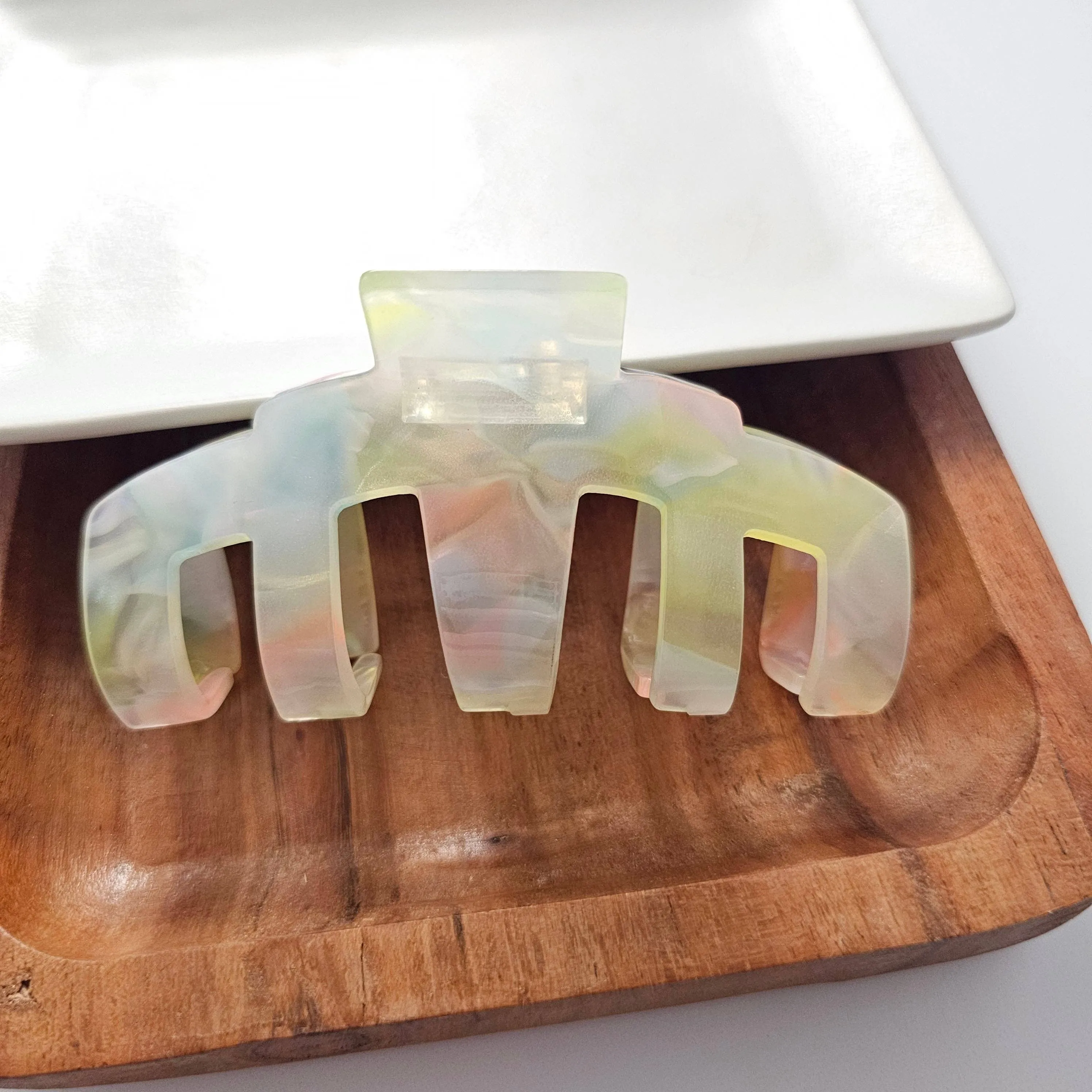 Iridescent Neon Hair Claw Clip