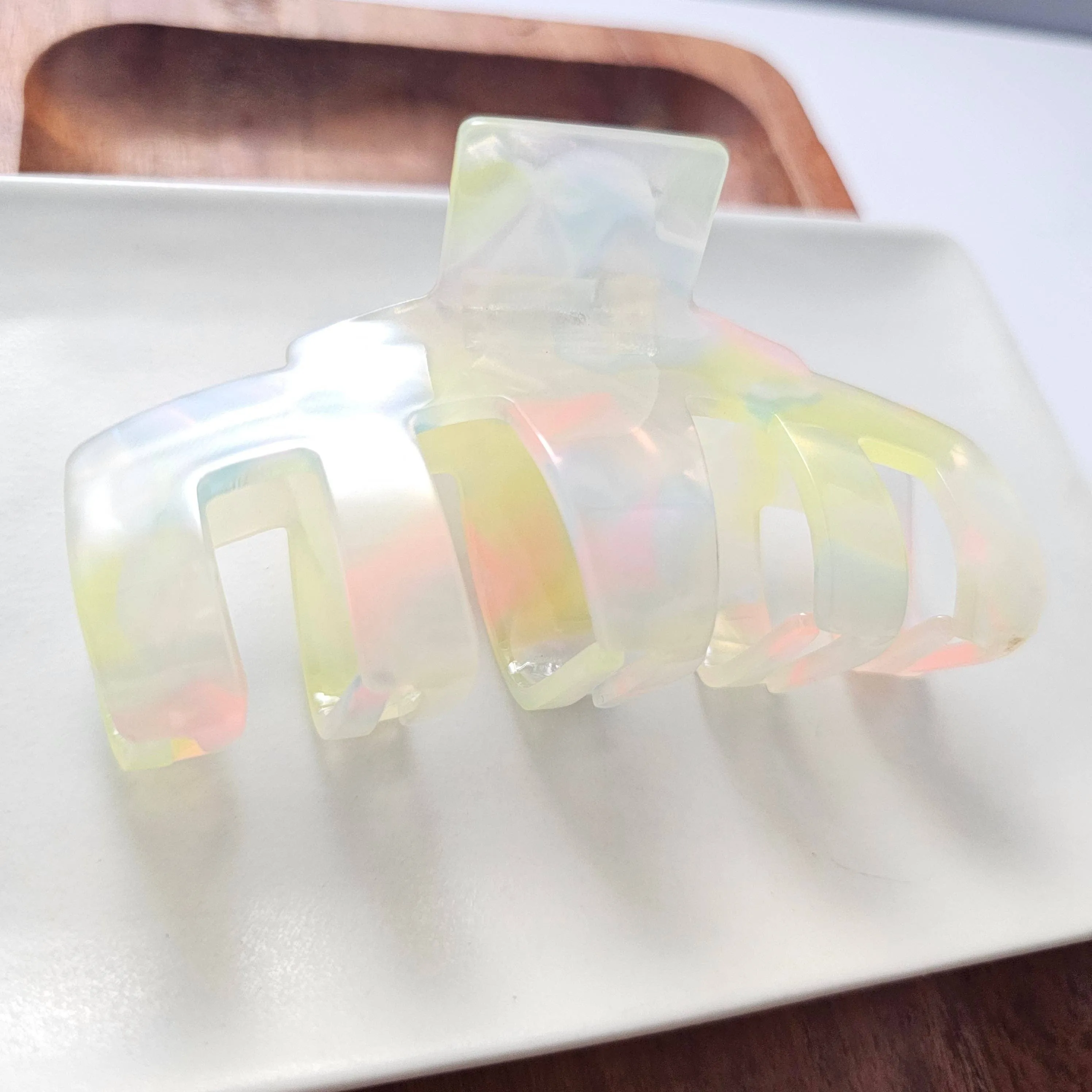Iridescent Neon Hair Claw Clip