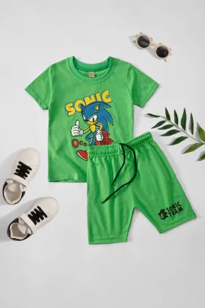 Junior Republic Kid's Sonic Printed Twin Set