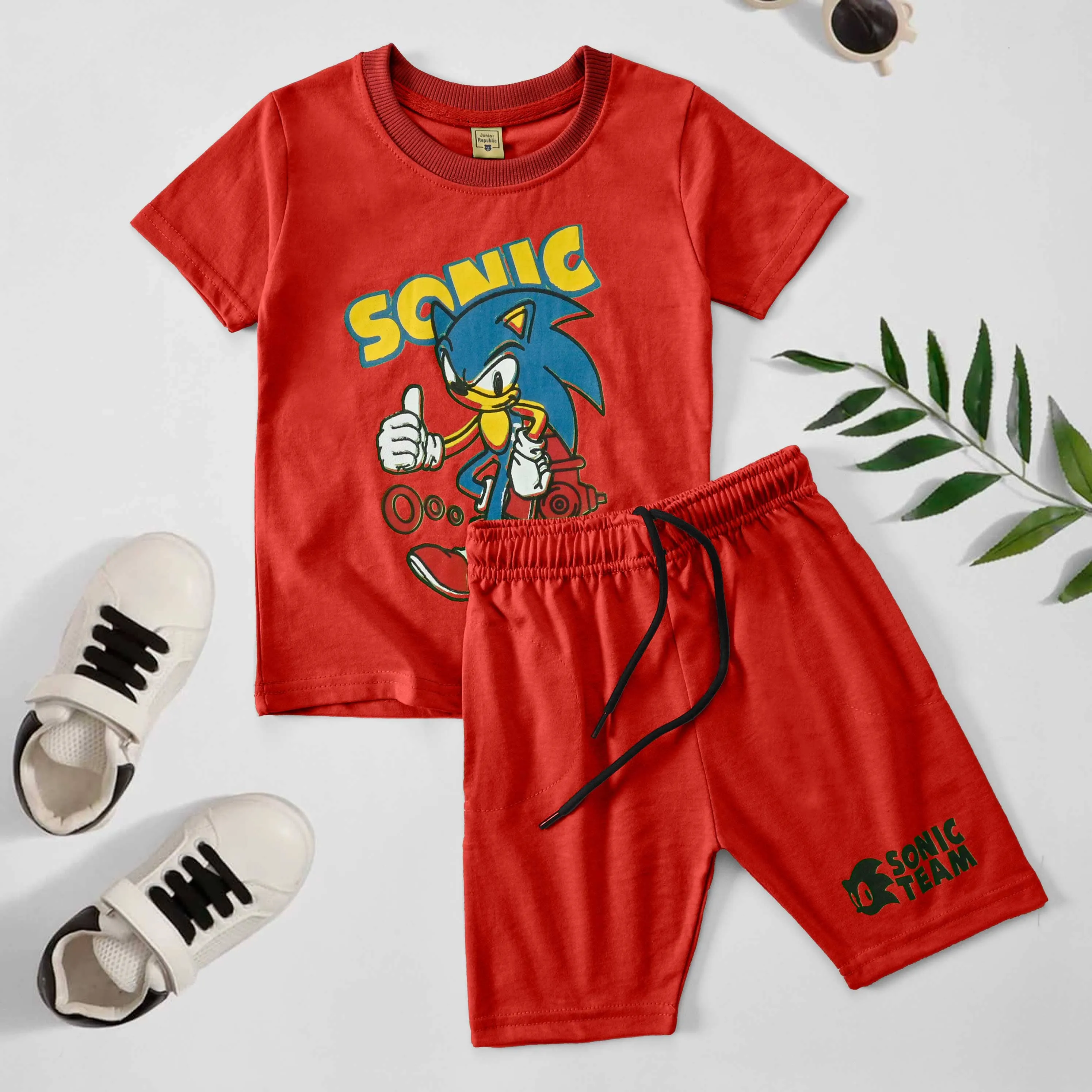 Junior Republic Kid's Sonic Printed Twin Set