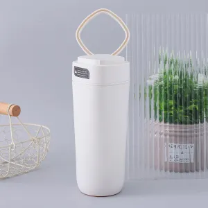 Kuber Industries Anti-Fall Insulated Coffee Tumbler with Suction Bottom | Leak-Proof Stainless Steel Tumbler | Coffee Tumbler with Lid and Handle | 480 ML | White