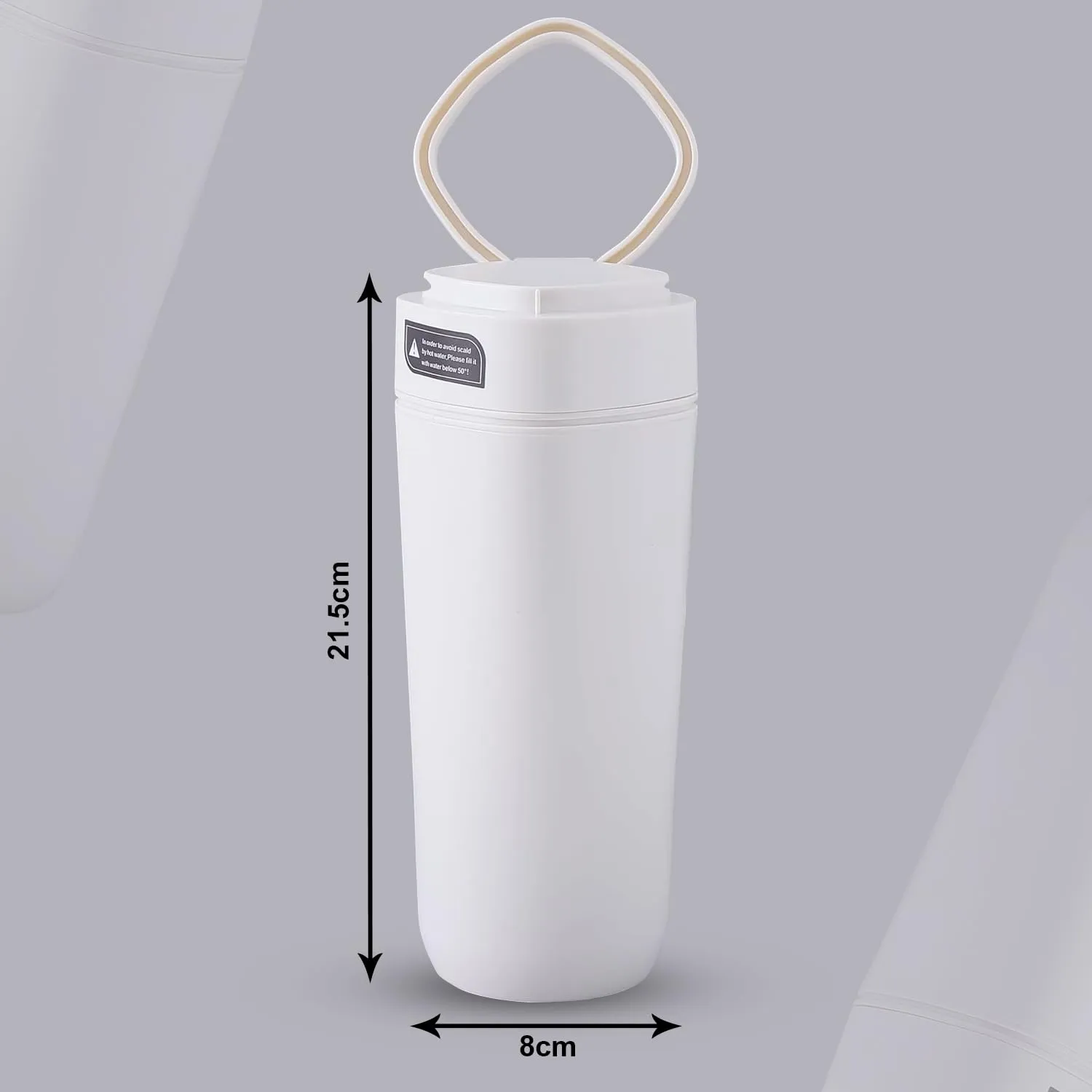 Kuber Industries Pack of 2 Anti-Fall Insulated Coffee Tumbler with Suction Bottom | Leak-Proof Stainless Steel Tumbler | Coffee Tumbler with Lid and Handle | 480 ML | White
