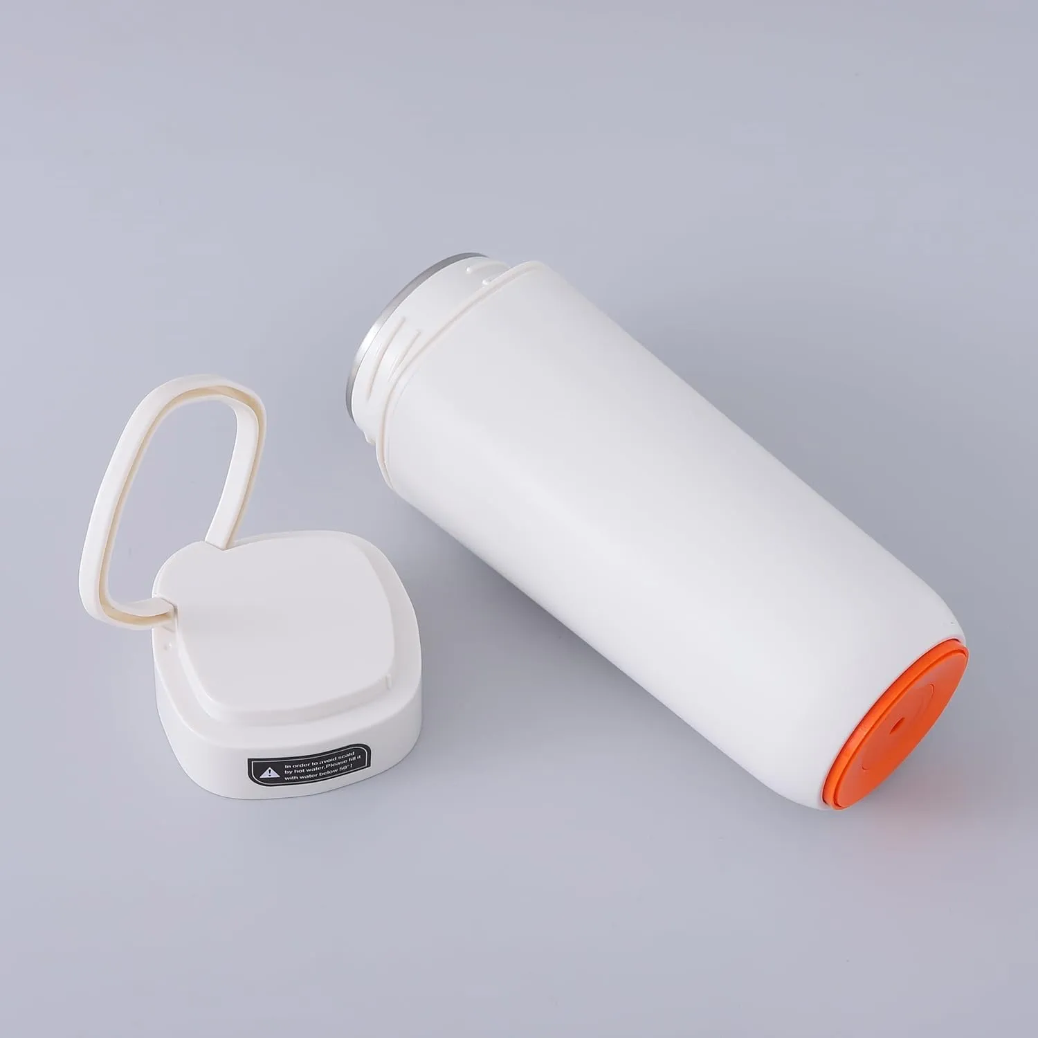 Kuber Industries Pack of 2 Anti-Fall Insulated Coffee Tumbler with Suction Bottom | Leak-Proof Stainless Steel Tumbler | Coffee Tumbler with Lid and Handle | 480 ML | White