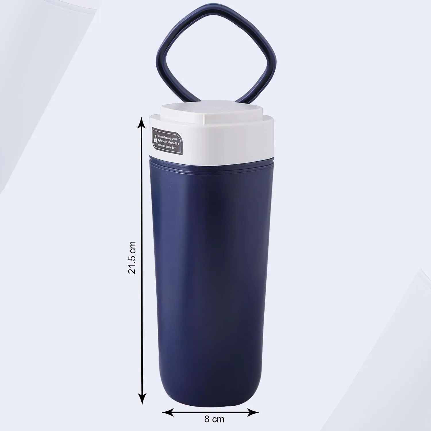 Kuber Industries Pack of 3 Anti-Fall Insulated Coffee Tumbler with Suction Bottom | Leak-Proof Stainless Steel Tumbler | Coffee Tumbler with Lid and Handle | 480 ML | Dark Blue