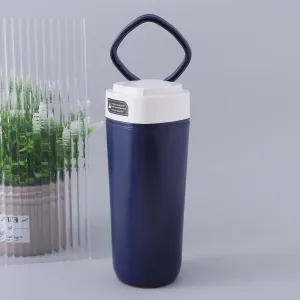 Kuber Industries Pack of 3 Anti-Fall Insulated Coffee Tumbler with Suction Bottom | Leak-Proof Stainless Steel Tumbler | Coffee Tumbler with Lid and Handle | 480 ML | Dark Blue