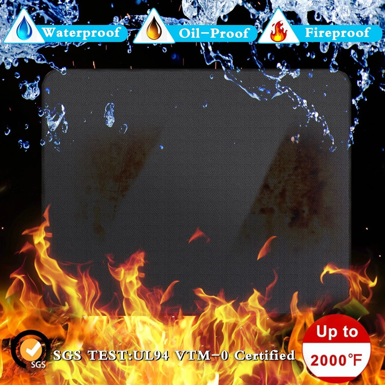 Large 65 X 48 Inches under Grill Mat for Outdoor Grill,Double-Sided Fireproof Grill Pad,Indoor Fireplace/Fire Pit Mat,Oil-Proof Waterproof BBQ Protector for Decks and Patios